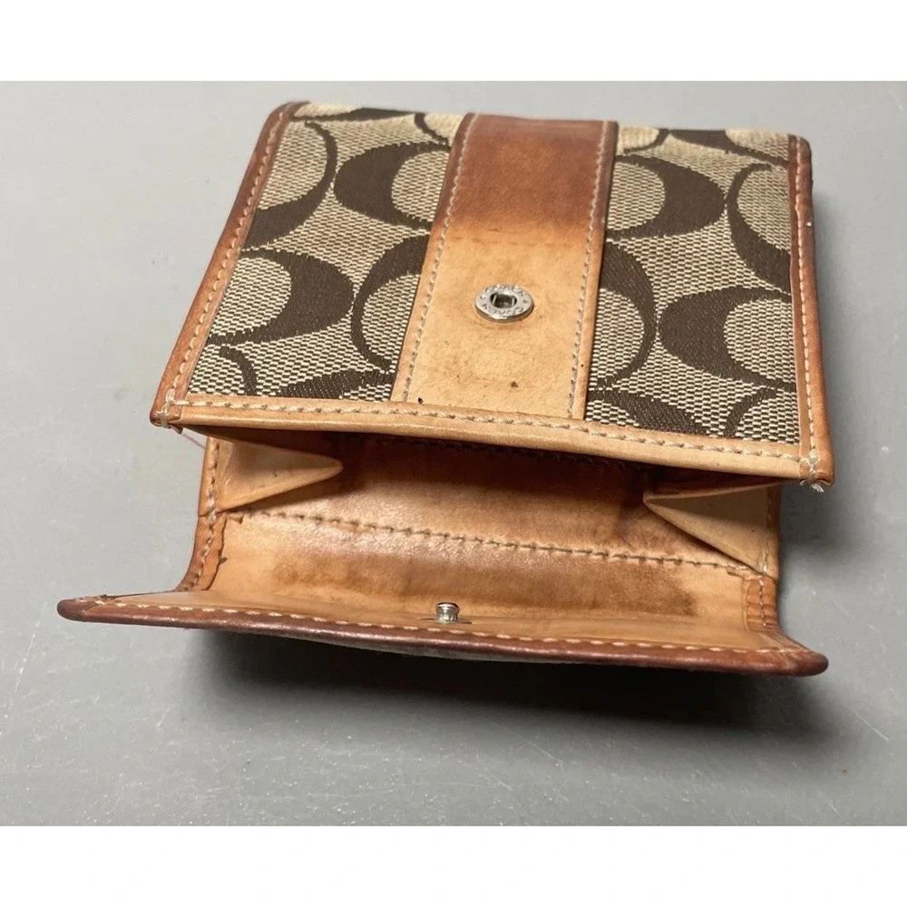 Vintage Coach‎ Canvas Leather Men's Signature Print Wallet
